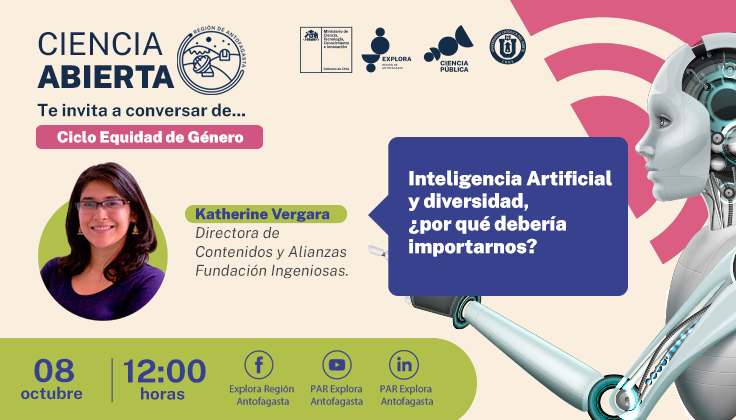 PRÓXIMA CHARLA DE CIENCIA ABIERTA INVITA A CONOCER LA IMPORTANCIA DE LA INTELIGENCIA ARTIFICIAL Y LA DIVERSIDAD