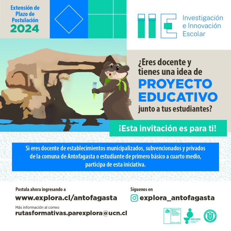 Proyecto Explora Antofagasta extiende inscripciones para Programa de Investigación Escolar (IIE) 2024