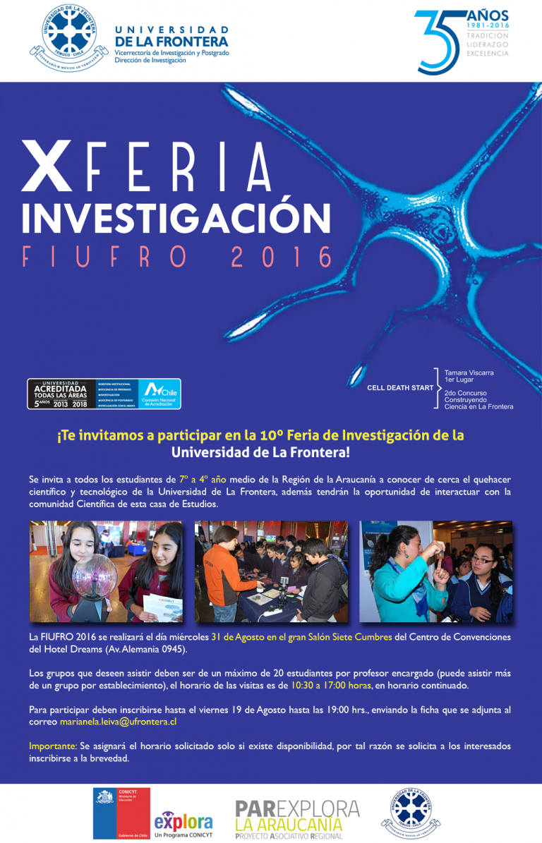 Conoce cómo se hace ciencia a través de la X Feria de Investigación de la UFRO  