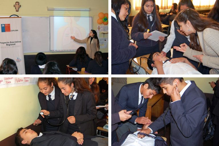 Estudiantes de Nueva Imperial evaluaron su frecuencia cardiaca y respiratoria en didáctica charla