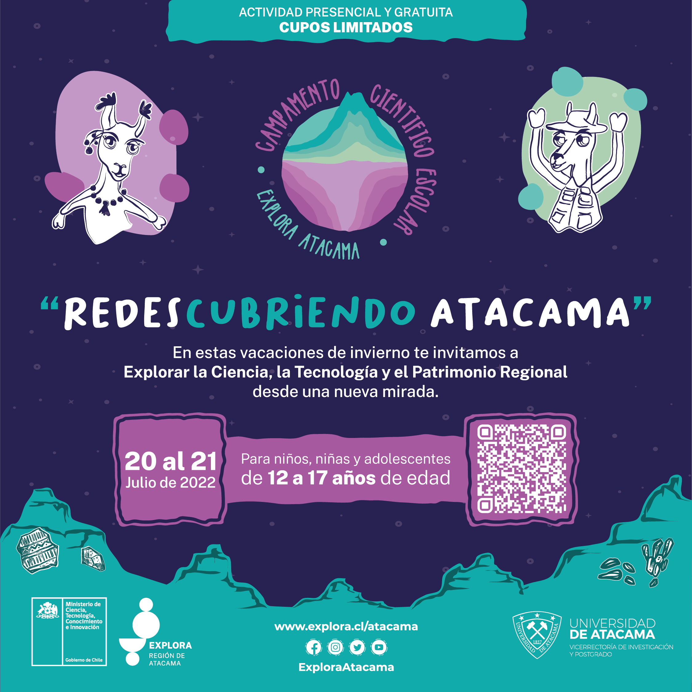 Explora Atacama invita a niños, niñas y adolescentes a “REDEScubrir” la región en Campamento Científico Escolar   