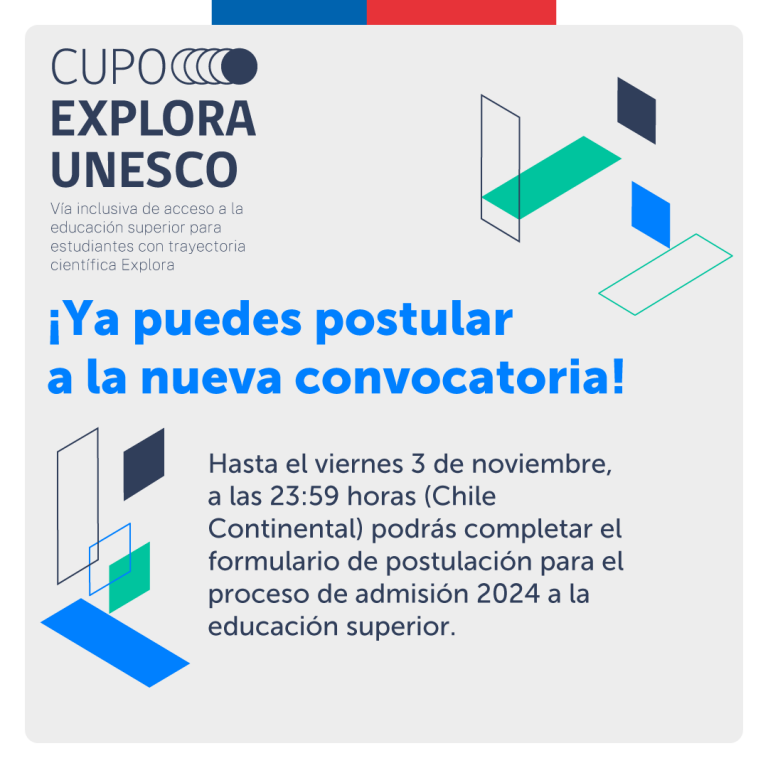 ¡POSTULA AL CUPO EXPLORA UNESCO!