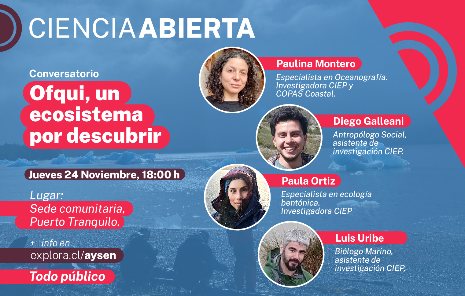 Conversatorio Ciencia Abierta “Ofqui, un ecosistema por descubrir”