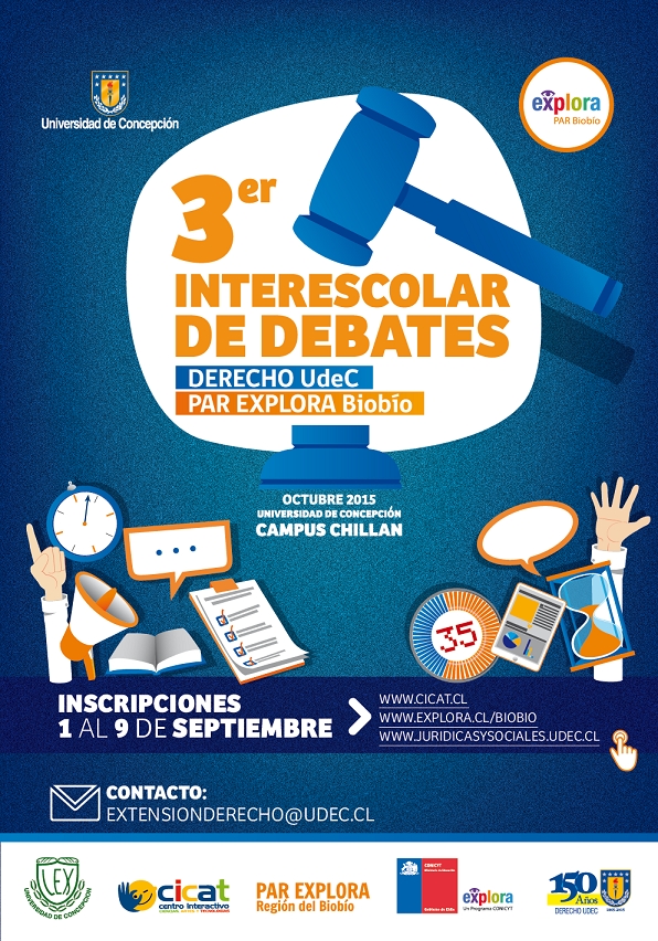 Ya están disponibles las Bases para el "3er Interescolar de Debates Derecho UdeC y PAR EXPLORA Biobío"