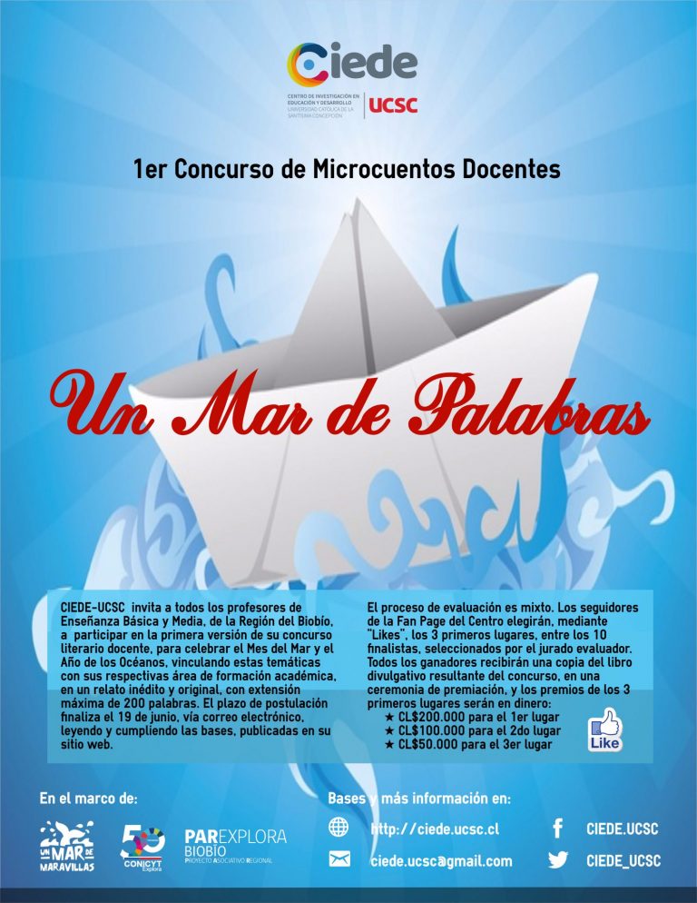 CIEDE-UCSC lanza el 1er Concurso de Microcuentos Docentes "Un Mar de Palabras"