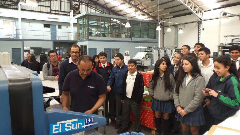 Con visita a imprenta del Diario El Sur cerraron actividades los Periodistas Científicos Escolares