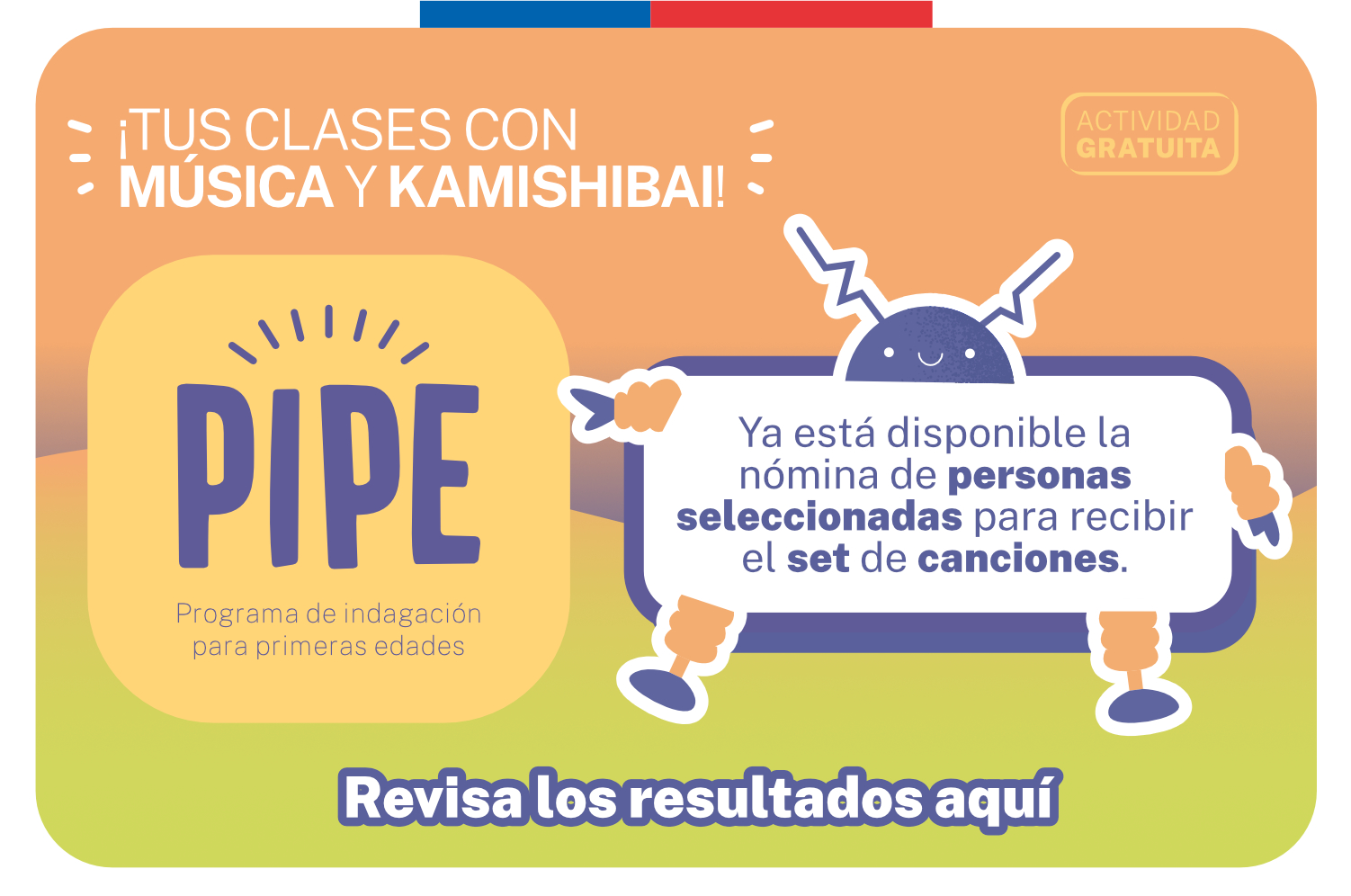 Resultados postulación set de canciones: ¡Clases más entretenidas con kamishibai y canciones de PIPE!