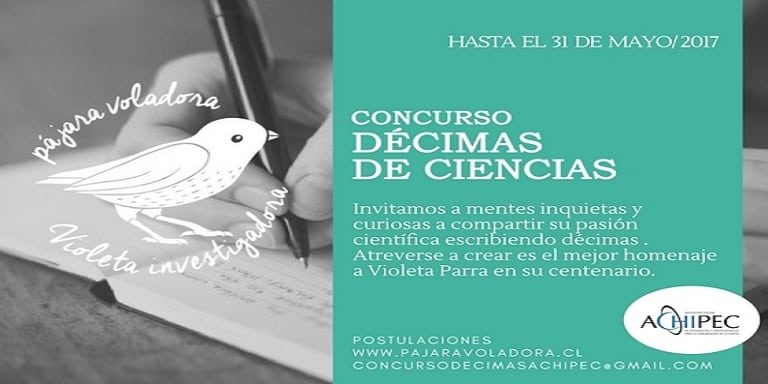 ¿Te gusta la ciencia y las letras? Participa del Concurso Décimas de Ciencia “Pájara voladora, Violeta investigadora”