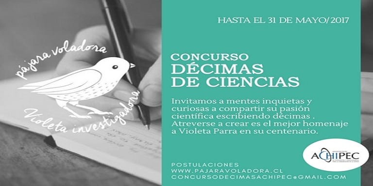 ¿Te gusta la ciencia y las letras? Participa del Concurso Décimas de Ciencia “Pájara voladora, Violeta investigadora”