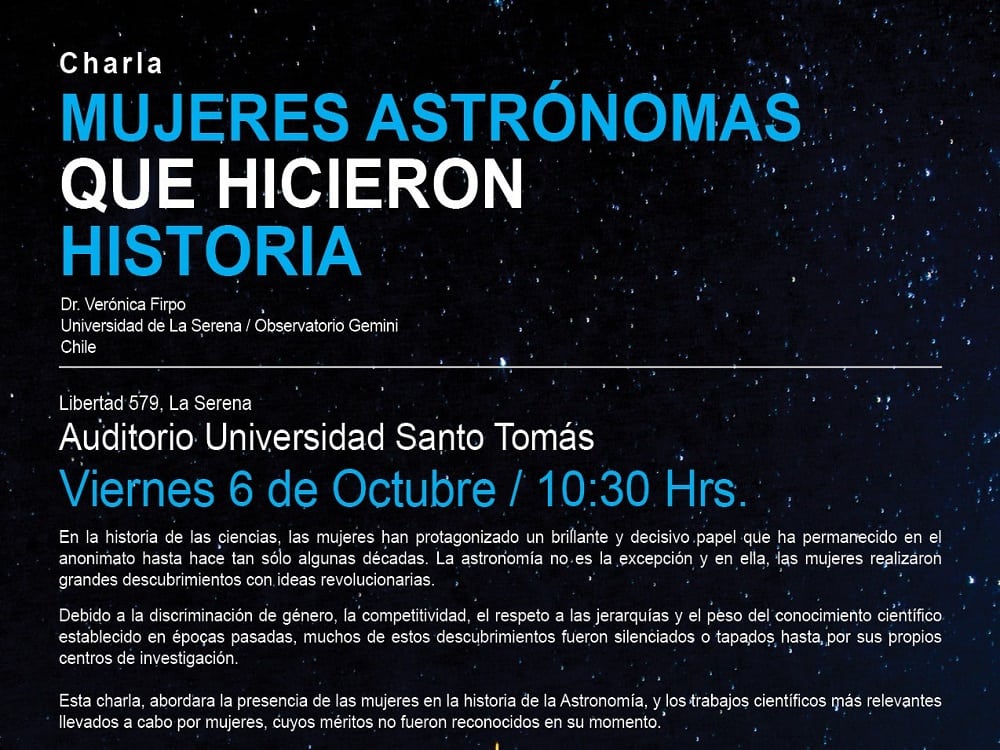 ¿Por qué hay tan pocas mujeres en astronomía en Chile? Charla responderá esta pregunta y muchas más
