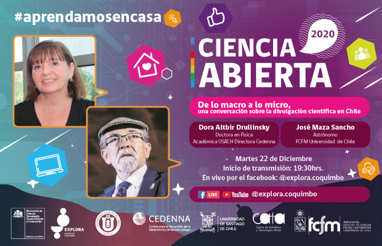 Conversatorio sobre la divulgación chilena reunirá a premios nacionales Dora Altbir y José Maza