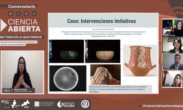 Conversatorio explicó cómo la ciencia ha detectado intervenciones en el arte diaguita en pro de su conservación