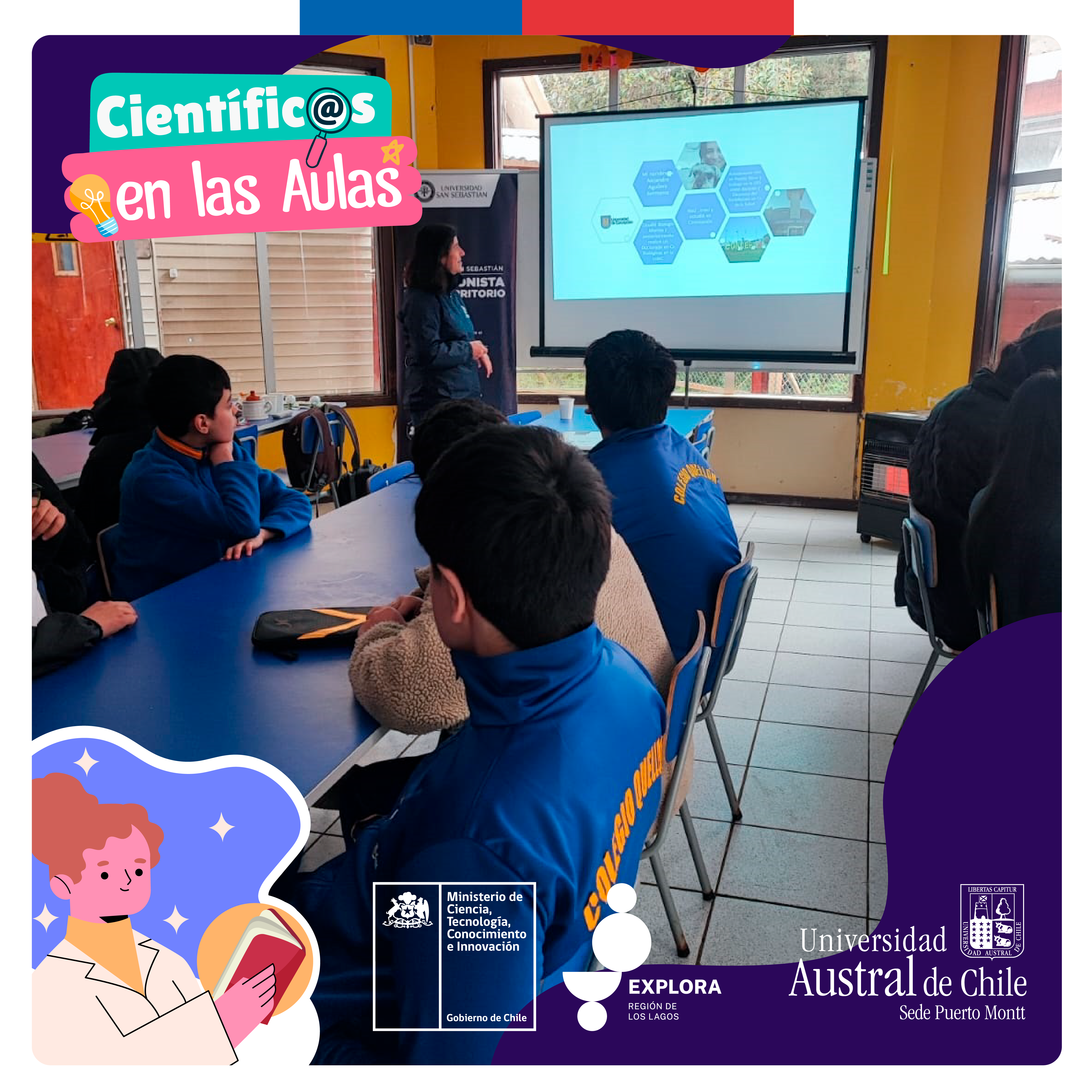 Con charla de erupciones volcánicas en liceo de Puyehue se inició Programa Científic@s en las Aulas