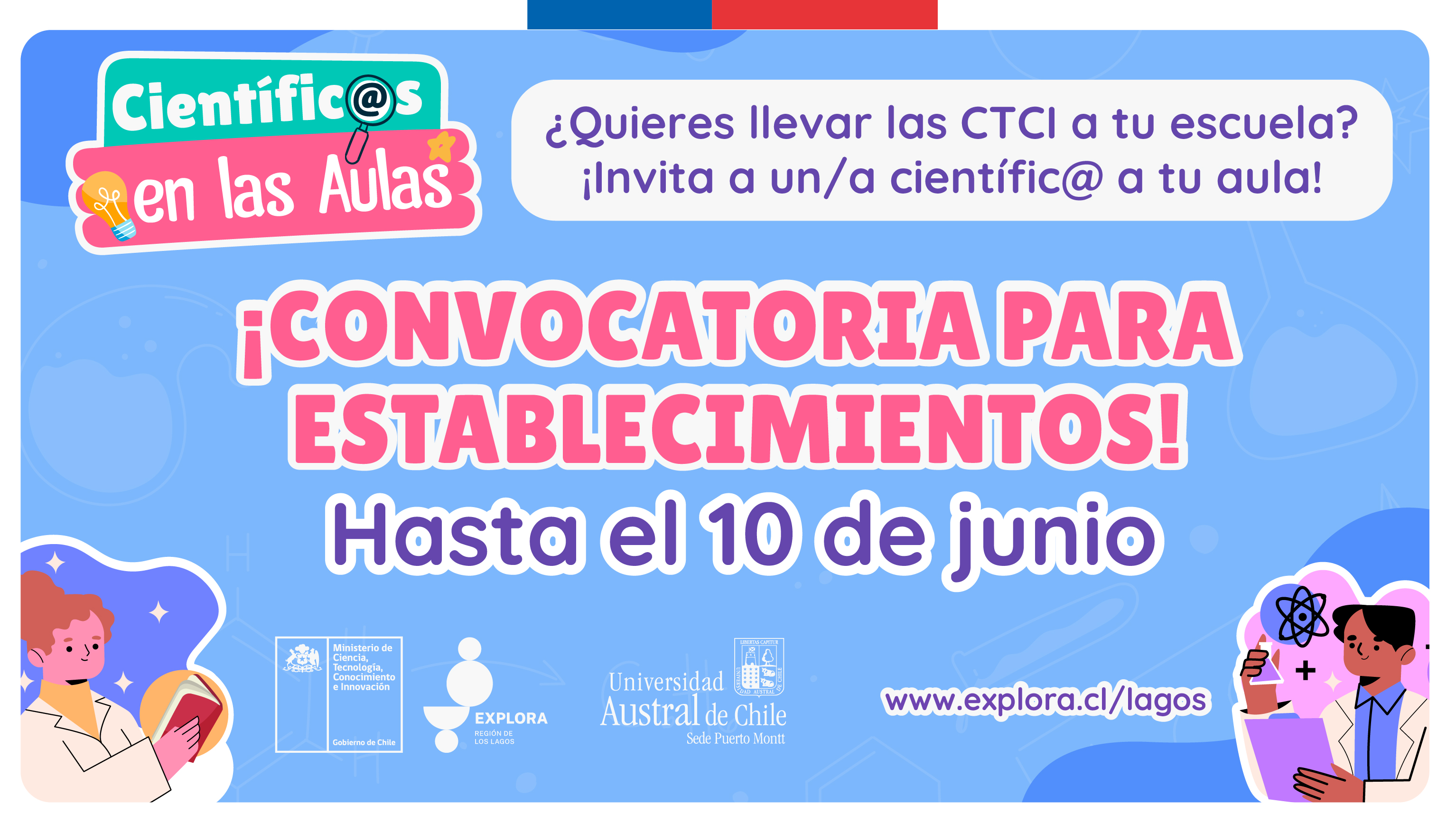 Cientific@s en las Aulas abre convocatoria para establecimientos 2024