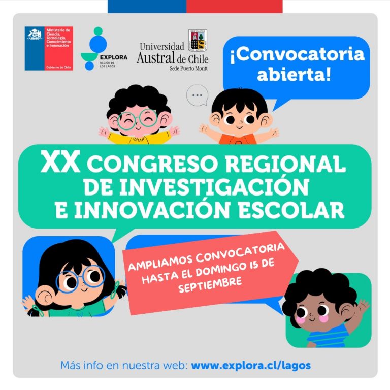 ¡Atención! Ampliamos plazo para postular al XX Congreso Regional de Investigación e Innovación Escolar