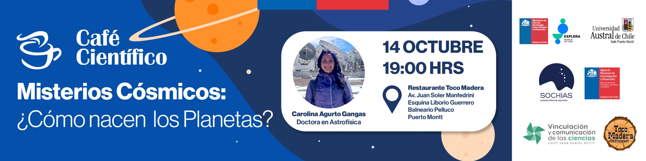 “Misterios Cósmicos: ¿Cómo nacen los planetas?” será la temática del próximo Café Científico de Puerto Montt