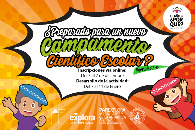 [Puerto Natales] Revisa aquí los talleres disponibles para el Campamento Científico Escolar