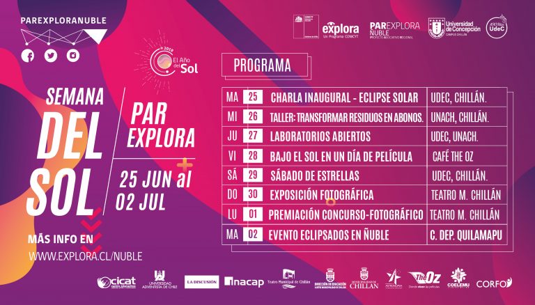 PAR Explora Ñuble lanza programación de la Semana del Sol