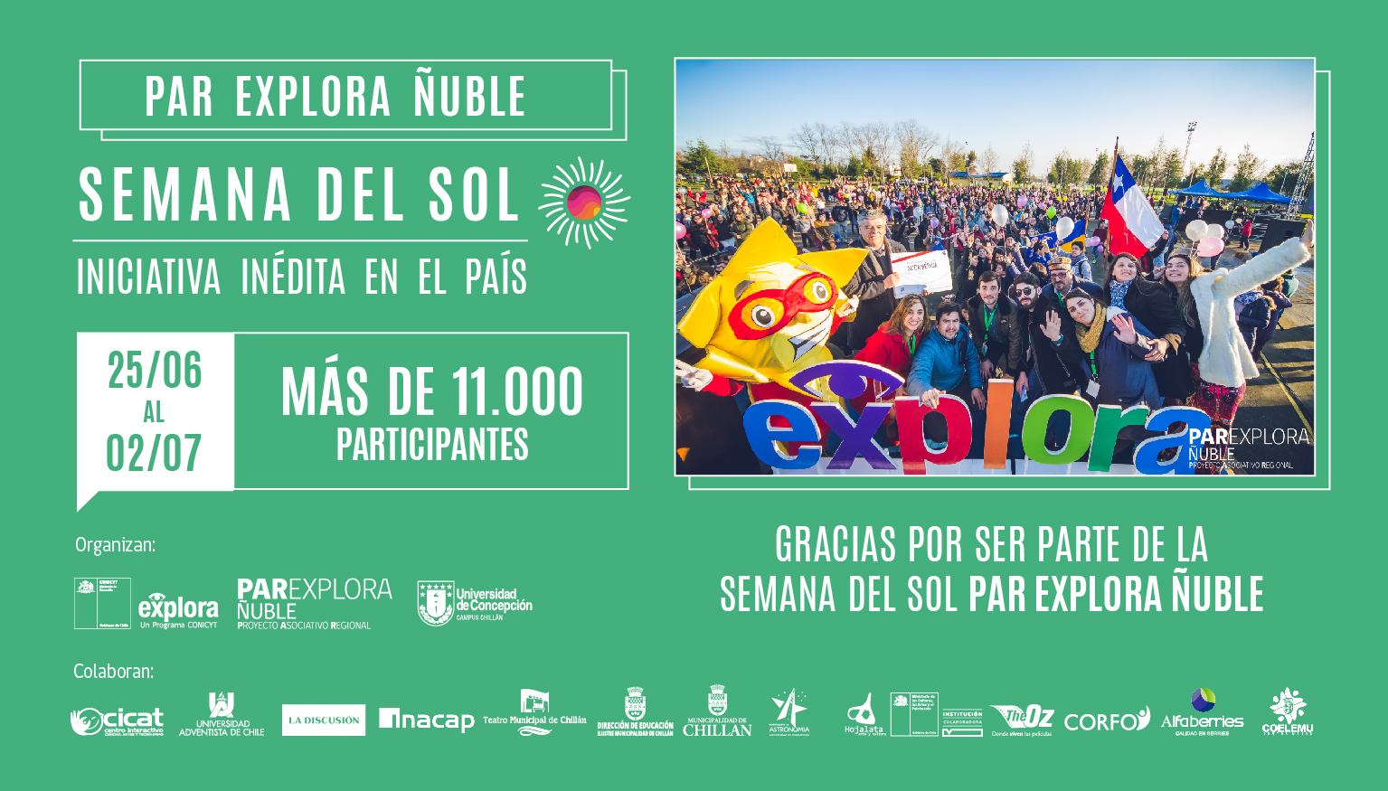 Más de 11 mil personas participaron de una inédita Semana del Sol