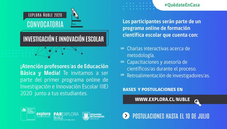 PAR Explora Ñuble invita a desarrollar Investigación e Innovación Escolar desde casa
