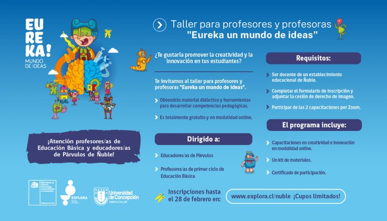 ¡Atención profes de Ñuble! Participa de los talleres “Eureka un mundo de ideas”