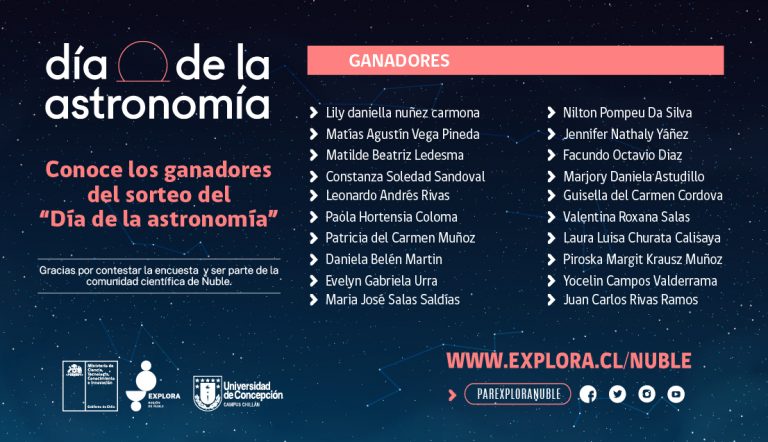 Ganadores del sorteo del Día de la Astronomía