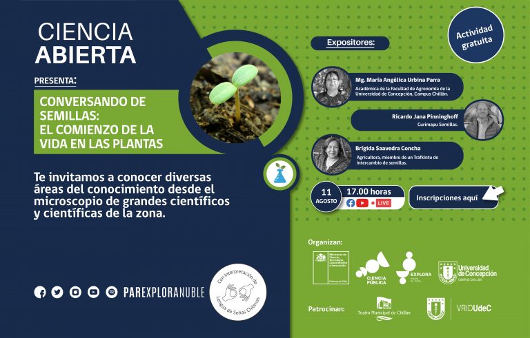 Explora Ñuble abordará como temática central las semillas en Ciencia Abierta