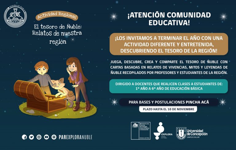 ¡Atención docentes de Ñuble! Postula al juego de carta “El tesoro de Ñuble: Relatos de nuestra región”