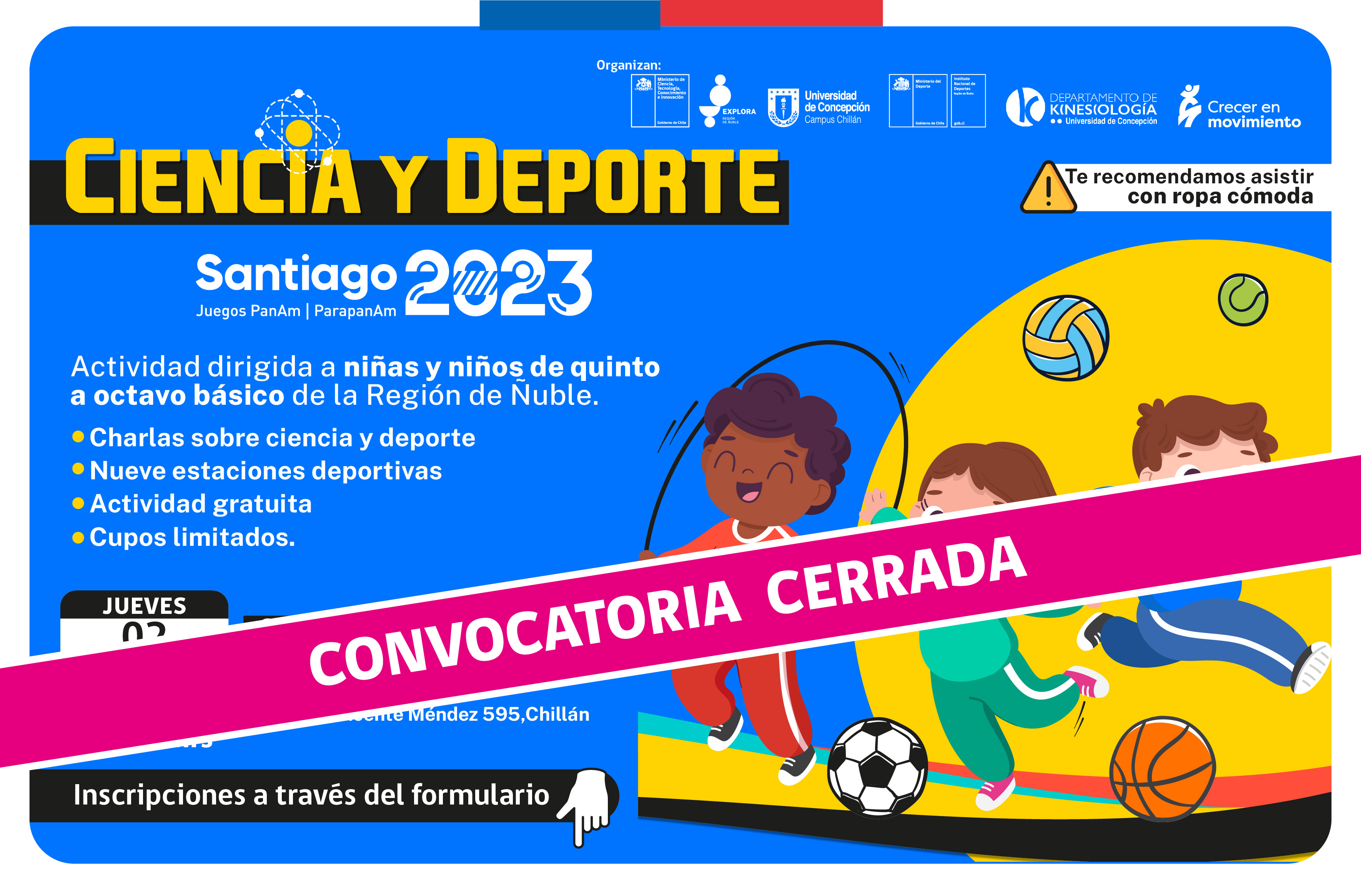 CIERRE DE CONVOCATORIA “Ciencia y Deporte: Panamericanos 2023”