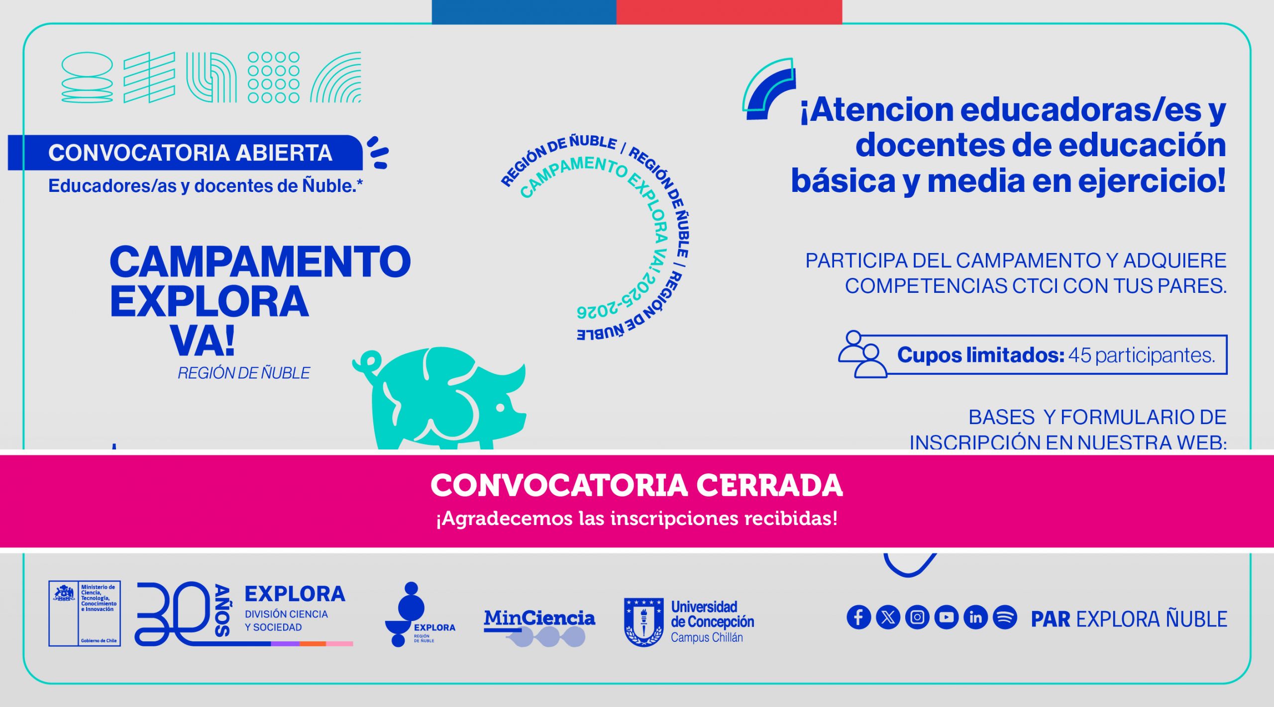 Convocatoria Cerrada Campamento Explora Va! Ñuble 2025-2026