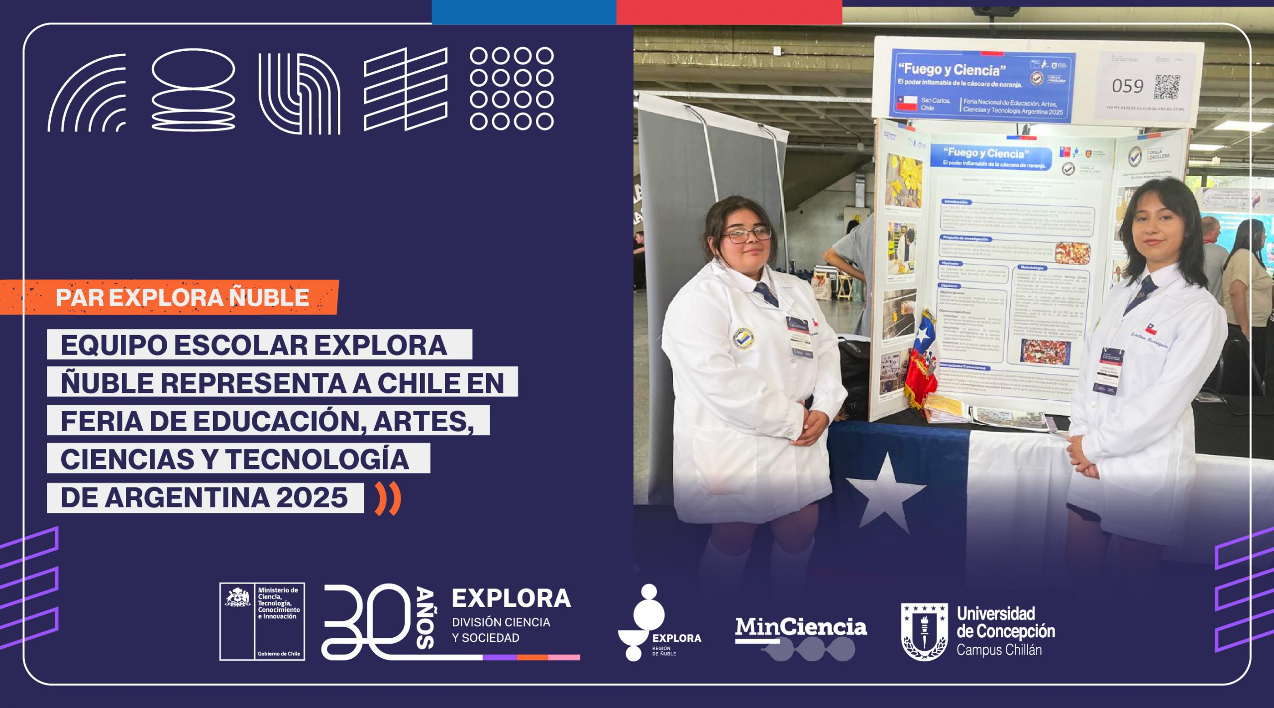 Estudiantes ñublensinas de Explora representan a Chile en Feria Internacional de Educación y Ciencias en Argentina