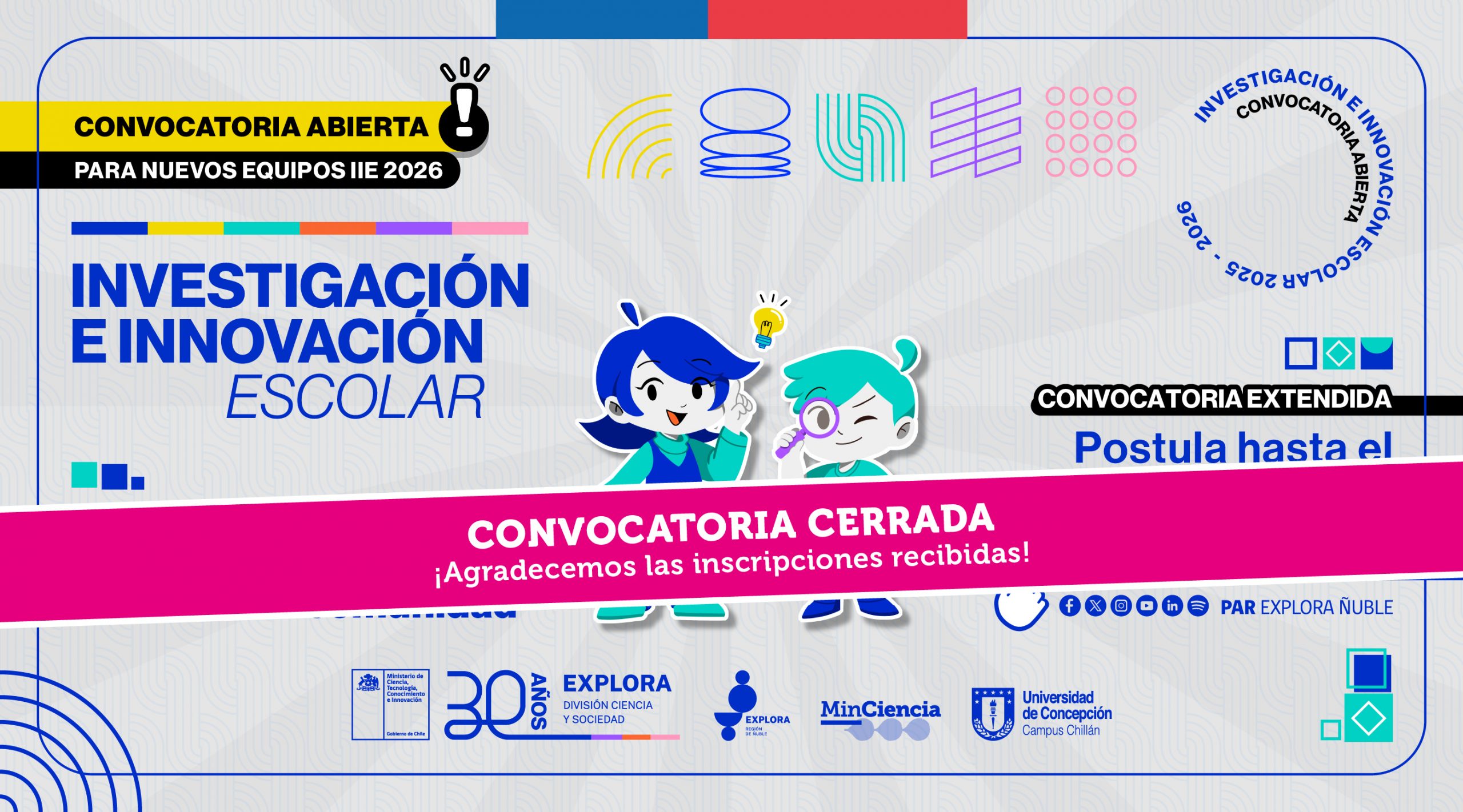 Convocatoria de Investigación e Innovación Escolar finaliza con alta participación