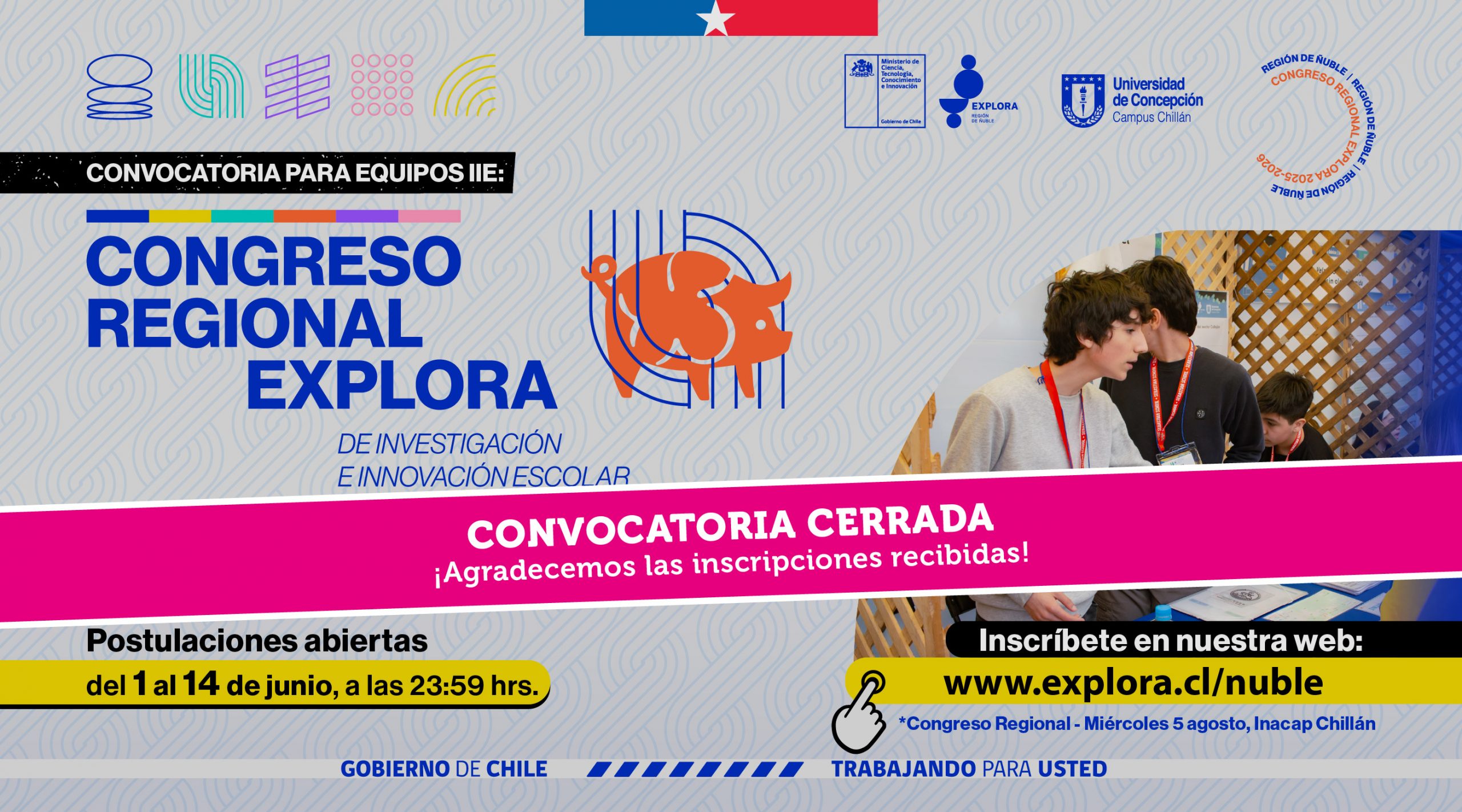 Alta participación marca convocatoria al Congreso Regional Explora Ñuble 2026