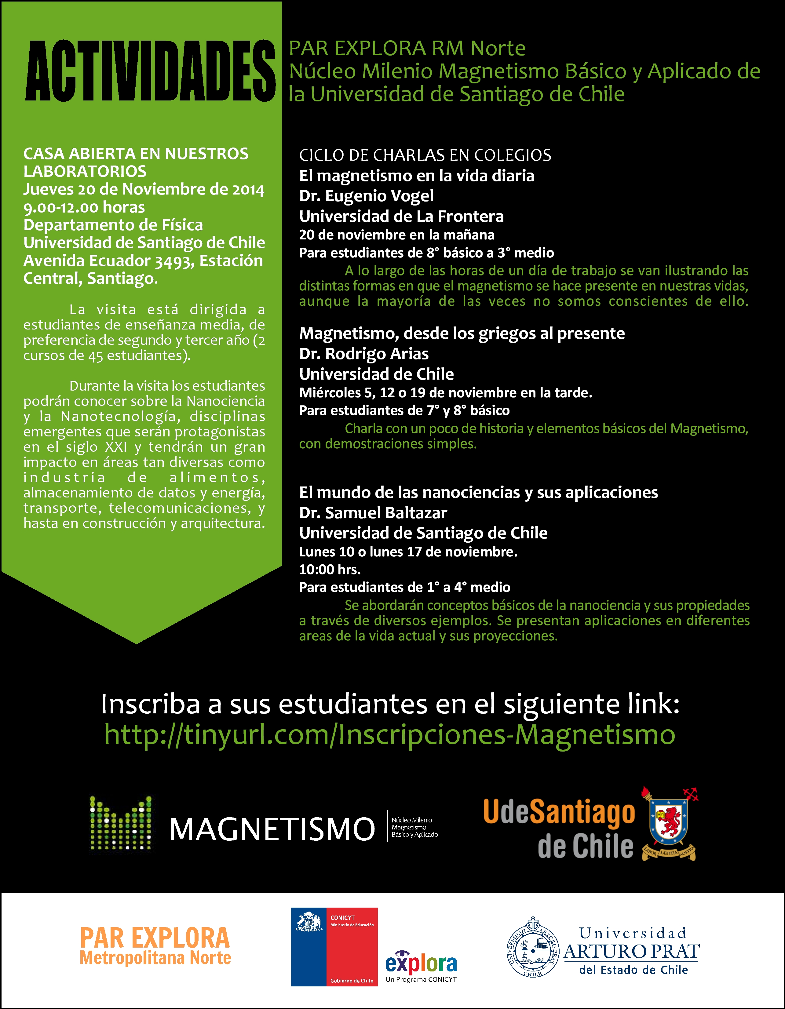 Inscríbete en las charlas y casa abierta del Núcleo Milenio Magnetismo