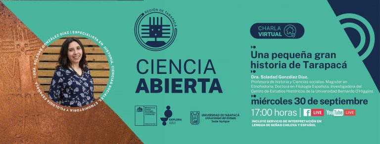 Miércoles 30 de septiembre: Charla “Una pequeña gran historia de Tarapacá”