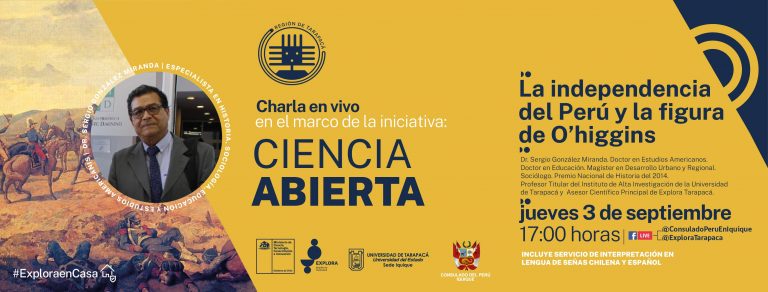 Jueves 3 de Septiembre: Charla “La independencia del Perú y la figura de O’higgins”