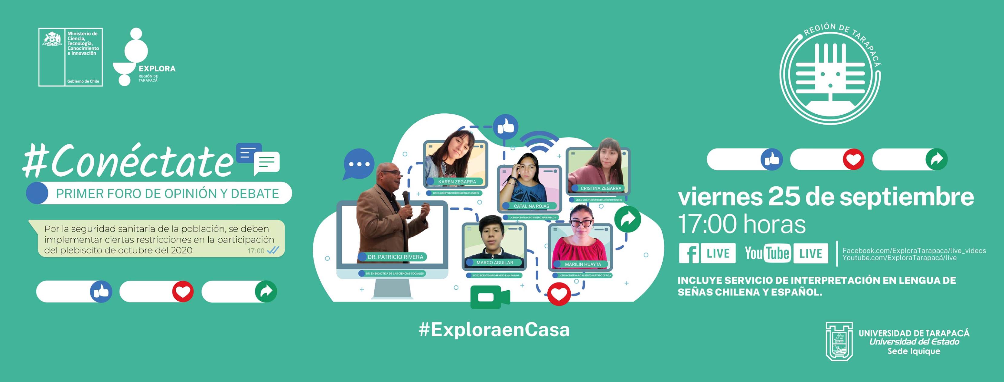 Viernes 25 de septiembre: Primer “Foro de opinión y debate, CONÉCTATE”