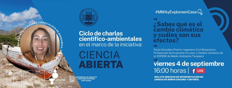 Viernes 4 de Septiembre: Charla “¿Sabes qué es el cambio climático y cuáles son sus efectos?”