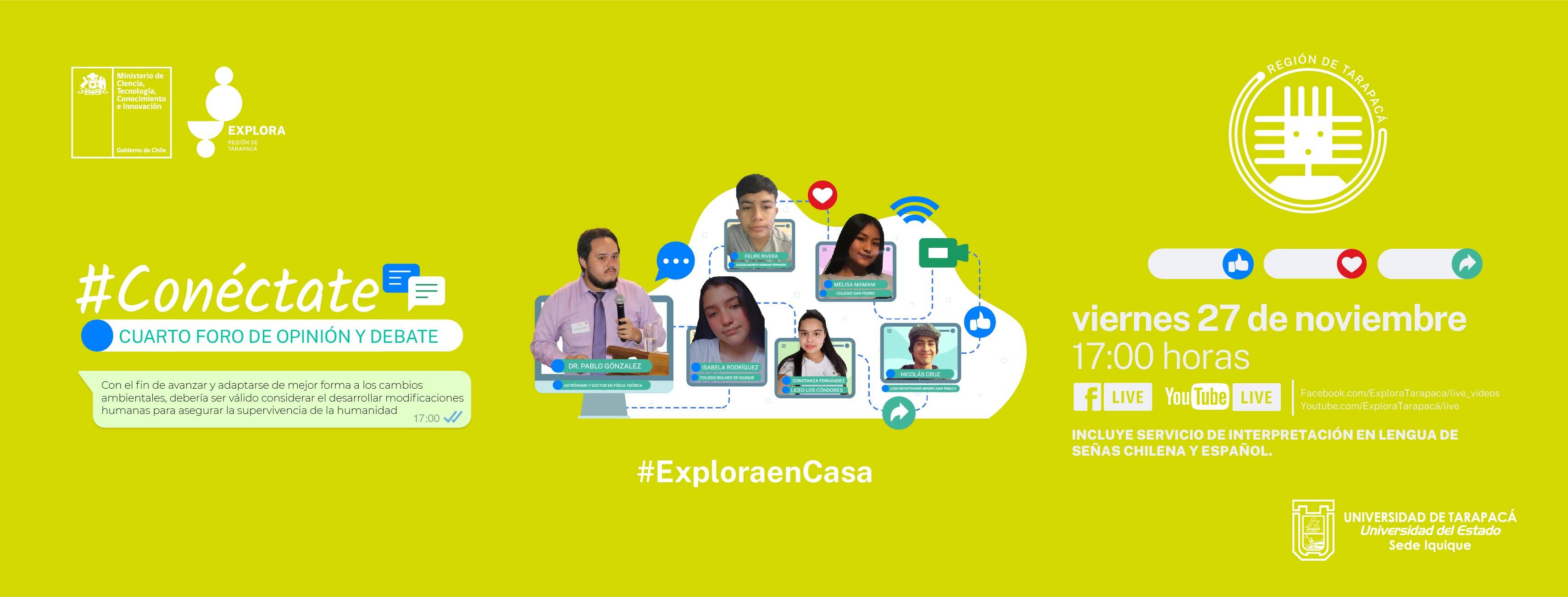 Viernes 27 de noviembre: Cuarto Foro de Opinión y Debate CONÉCTATE