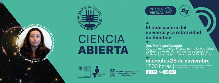 Miércoles 25 de noviembre: Charla “El lado oscuro del Universo y la relatividad de Einstein”