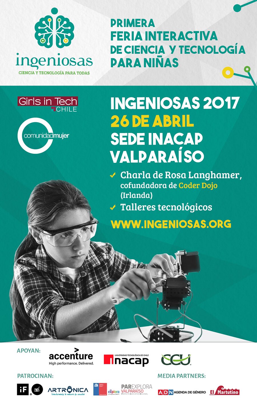 INGENIOSAS 2017: ¡Primera feria interactiva de ciencia y tecnología para niñas se realizará en Valparaíso!