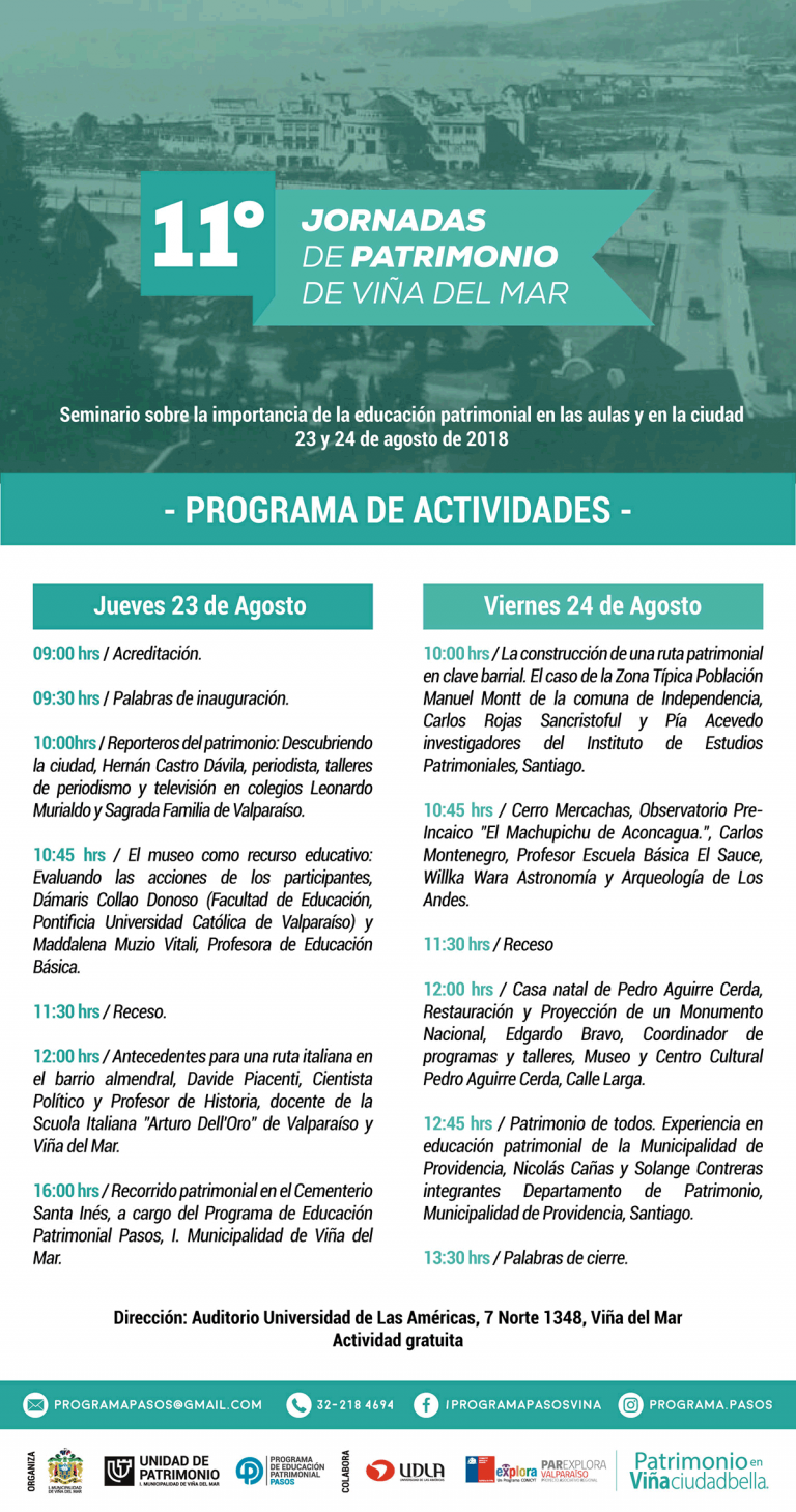 Ciudad, patrimonio y escuela se unen en nuevas Jornadas Patrimoniales de Viña del Mar