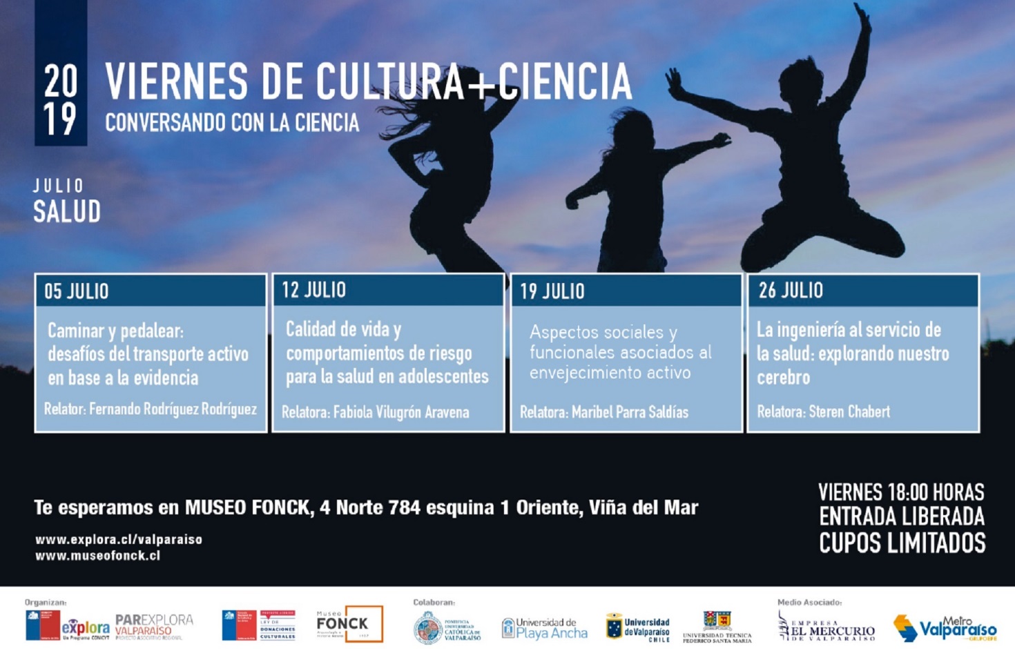 Julio estará dedicado a la Salud en nuestros Viernes de Cultura + Ciencia en el Museo Fonck