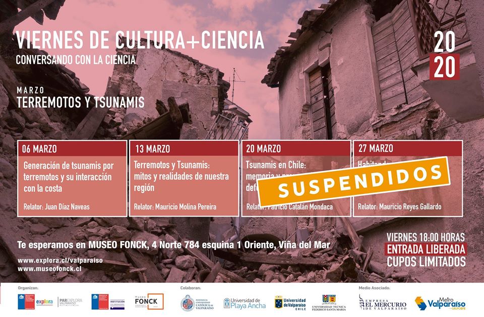 ¡Durante marzo, terremotos y tsunamis serán los protagonistas de nuestros Viernes de Cultura + Ciencia!