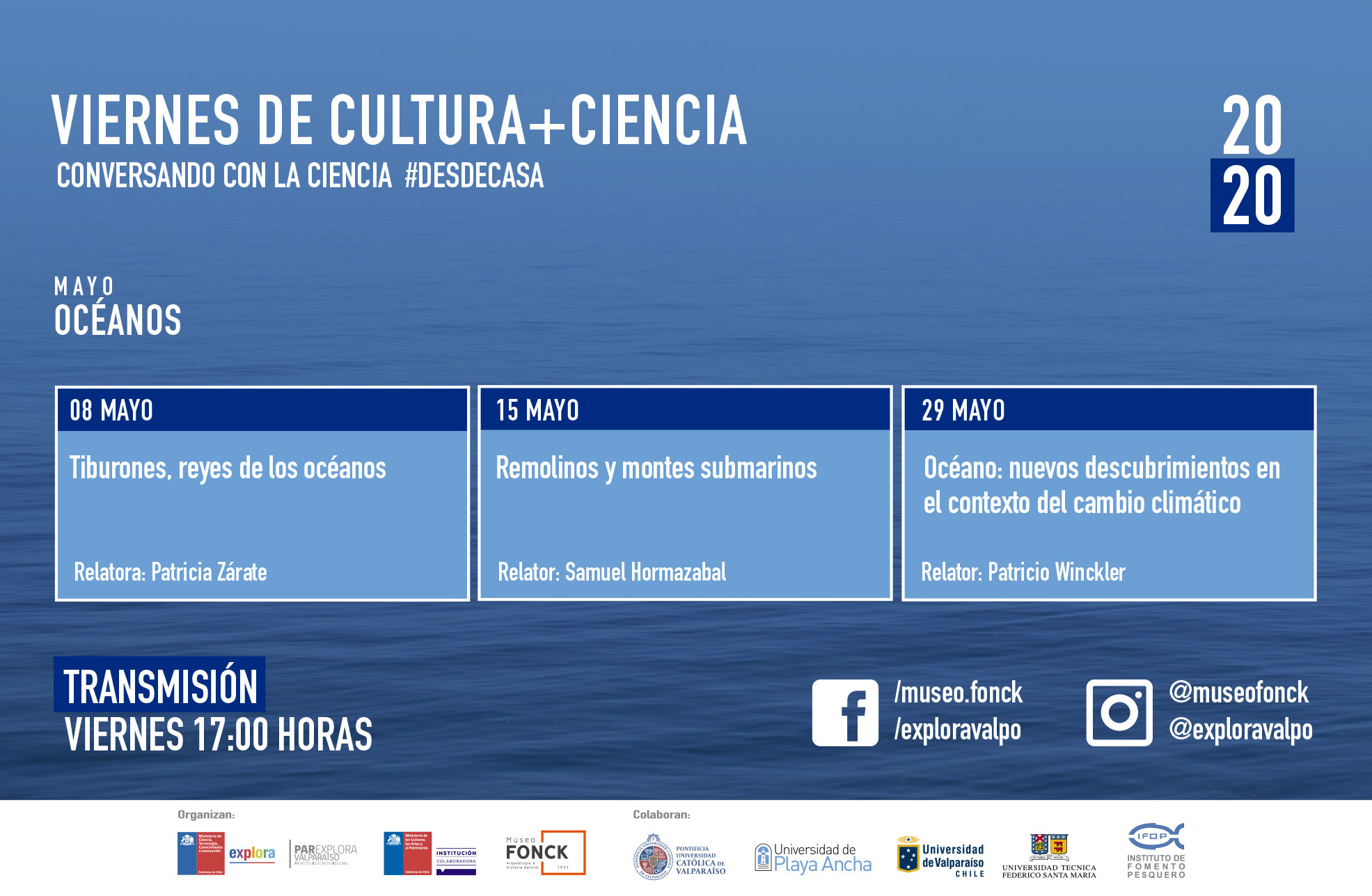 En mayo el asombroso océano llega a los Viernes de Cultura+Ciencia #desdecasa