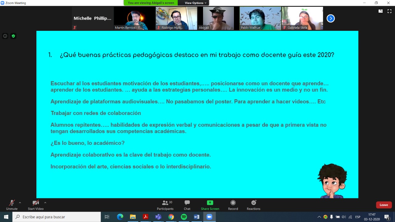 Docentes guías se reúnen para evaluar el trabajo de las Academias Explora