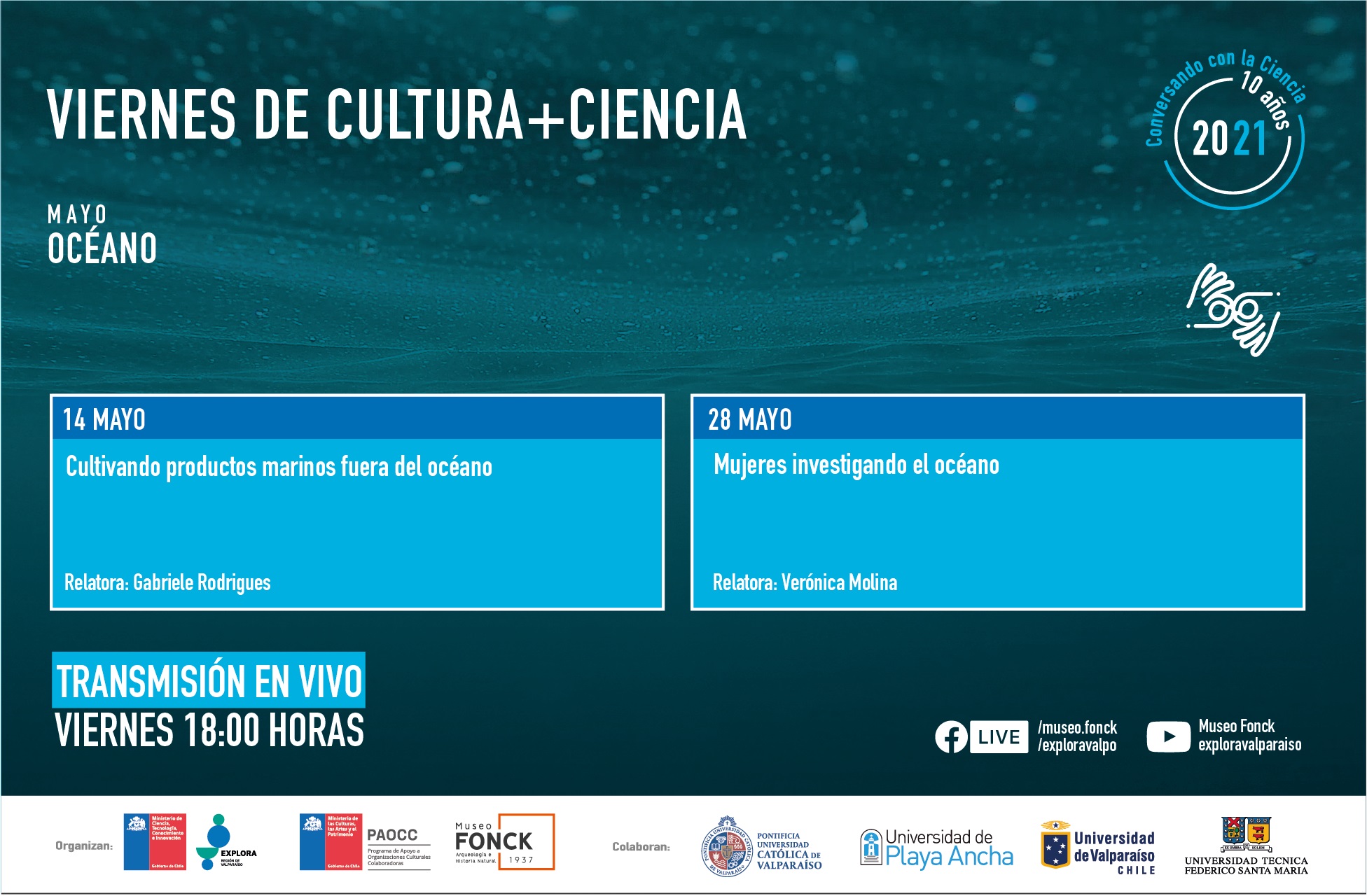 Este Mes del Mar, sumérgete en dos conversaciones de los ya tradicionales Viernes de Cultura + Ciencia
