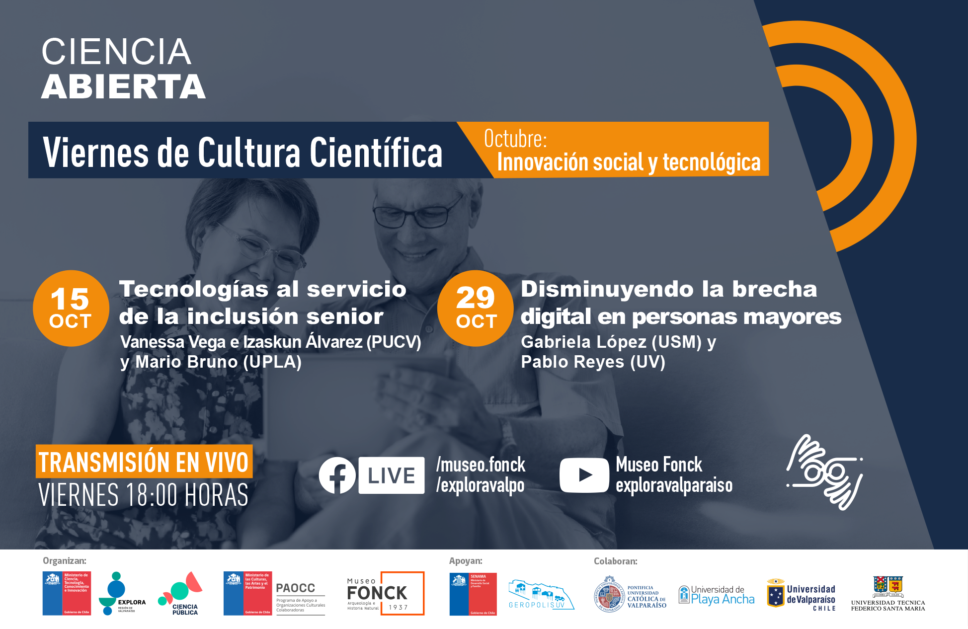 La inclusión y la tecnología en personas mayores protagonizarán los Viernes de Cultura Científica de octubre