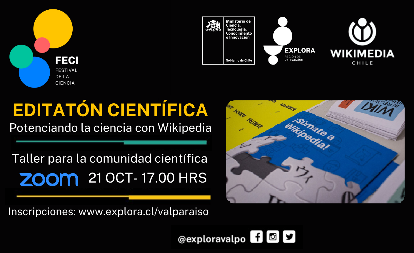 ¡Atención comunidad científica! Participa en la Editatón de Wikipedia y mejoremos el contenido de la red